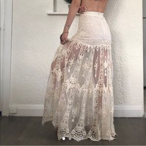 Laced Maxi Skirt